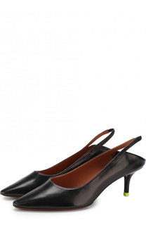 Кожаные туфли на каблуке kitten heel Vetements