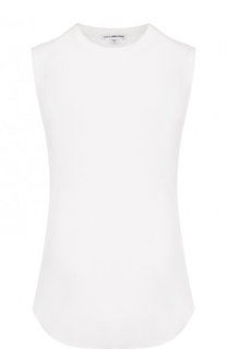 Однотонный хлопковый топ с круглым вырезом James Perse