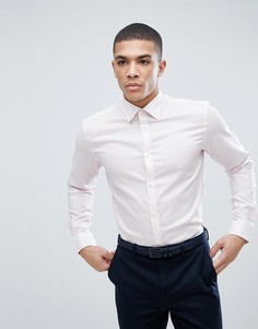 Приталенная рубашка классического кроя в полоску Esprit - Розовый