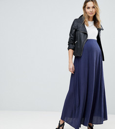 Юбка макси со складками ASOS DESIGN Maternity - Темно-синий