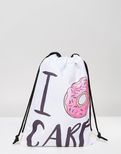 Рюкзак с затягивающимся шнурком и принтом Donut Care 7X - Белый