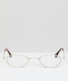 Круглые золотистые очки с прозрачными стеклами AJ Morgan - Золотой
