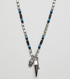 Ожерелье с черепом и костями Reclaimed Vintage Inspired эксклюзивно для ASOS - Серебряный