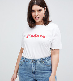 Футболка с надписью JAdore Boohoo Plus - Белый