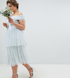 Платье миди с ярусной юбкой Maya Plus - Синий