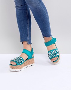 Туфли на плоской платформе с отделкой ASOS DESIGN Terrin - Зеленый