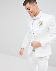 Приталенный блейзер с вышивкой ASOS DESIGN Wedding - Белый
