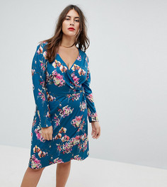 Платье с запахом и цветочным принтом Uttam Boutique Plus - Мульти