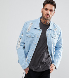 Выбеленная джинсовая куртка с рваной отделкой Brooklyn Supply Co. - Синий