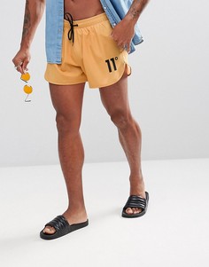 Желтые шорты для плавания с логотипом 11 Degrees - Желтый