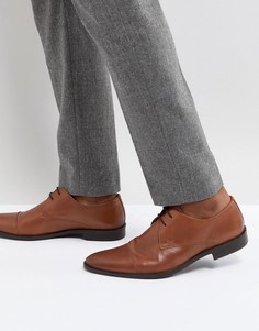 Светло-коричневые кожаные дерби со вставкой на носке Frank Wright - Рыжий
