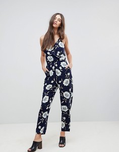 Комбинезон с цветочным принтом Ax Paris - Темно-синий