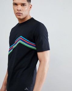 Черная футболка в шевронную полоску PS Paul Smith - Черный