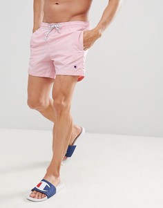 Розовые шорты для плавания с маленьким логотипом Champion - Розовый