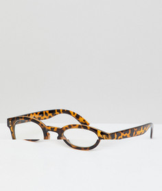Круглые черепаховые очки с прозрачными стеклами AJ Morgan - Коричневый