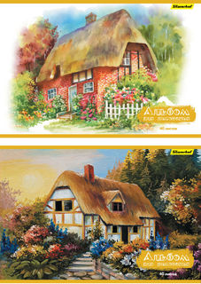 Альбом для рисования Silwerhof 911145-74 40л. A4 Волшебный домик 2диз. мел.картон скрепка