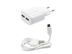 Зарядное устройство Inkax СЗУ 2в1 microUSB CD-21-MICRO White