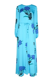 Шелковое платье-макси с васильками Diane Von Furstenberg