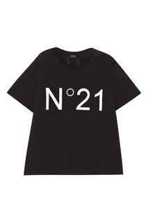 Черная футболка с крупным лого No21