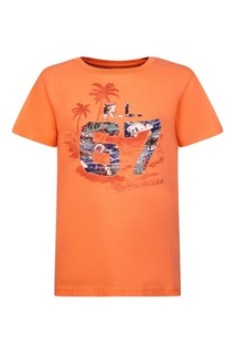 Оранжевая футболка с принтом Ralph Lauren Children