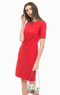 Красное платье-футляр с короткими рукавами More &; More