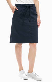 Синяя хлопковая юбка средней длины Gerry Weber