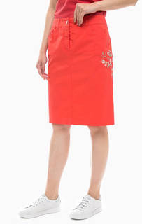 Хлопковая юбка средней длины с цветочной вышивкой Gerry Weber