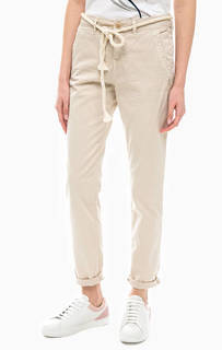 Хлопковые брюки с поясом Tom Tailor Denim