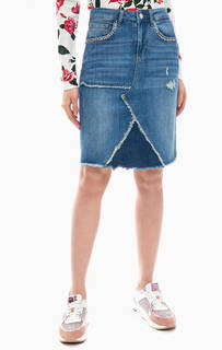 Рваная юбка-карандаш из денима с декором Liu Jo