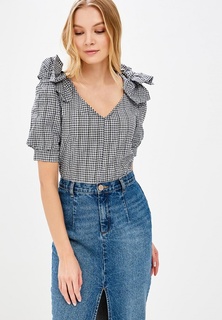 Блуза LOST INK BOW SHOULDER GINGHAM BLOUSE