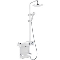 Душевая система Gllon с полкой и изливом белый (GL-SF1701LW-S)