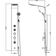Душевая система Gllon с изливом белый глянец (GL-SL2001LW-1-S)