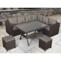 Угловой модульный комплект мебели с диваном Afina garden X04 brown