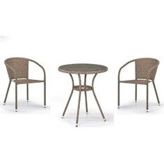 Комплект мебели из  искуственного ротанга Afina garden T282ANT/Y137C-W56 light brown (2+1)