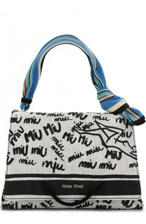 Сумка из текстиля с принтом Miu Miu