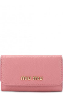 Кожаная ключница с логотипом бренда Miu Miu