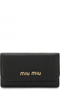 Кожаная ключница с логотипом бренда Miu Miu