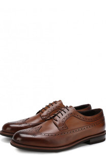Кожаные дерби с брогированием Ermenegildo Zegna