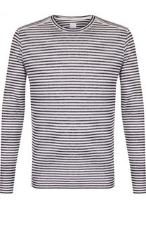 Льняной лонгслив в контрастную полоску 120% Lino