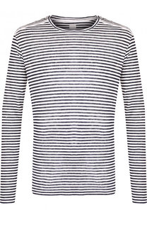 Льняной лонгслив в контрастную полоску 120% Lino