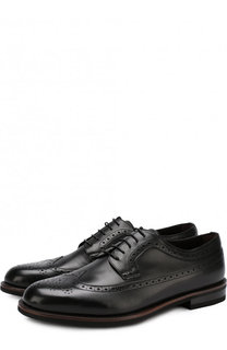 Кожаные дерби с брогированием Ermenegildo Zegna