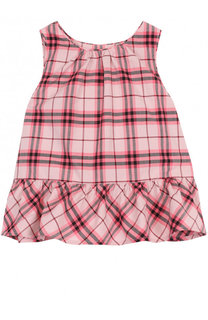 Хлопковой топ с оборкой и спиной асимметричного кроя Burberry