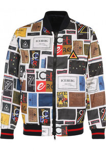 Бомбер на молнии с принтом Iceberg