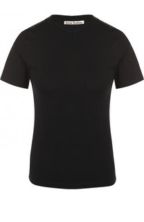 Однотонная хлопковая футболка с круглым вырезом Acne Studios