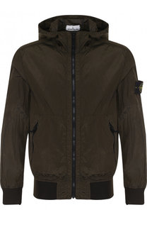 Бомбер на молнии с капюшоном Stone Island