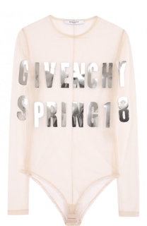 Полупрозрачное боди с логотипом бренда Givenchy