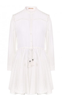 Приталенное хлопковое платье-миди с воротником-стойкой Zadig&amp;Voltaire