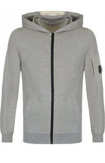 Хлопковая толстовка на молнии с капюшоном C.P. Company