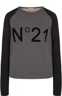 Свитшот с круглым вырезом и логотипом бренда No. 21