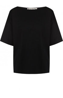 Однотонная хлопковая футболка свободного кроя Acne Studios